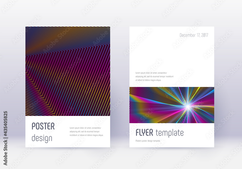 Fototapeta premium Minimalistic cover design template set. Rainbow ab