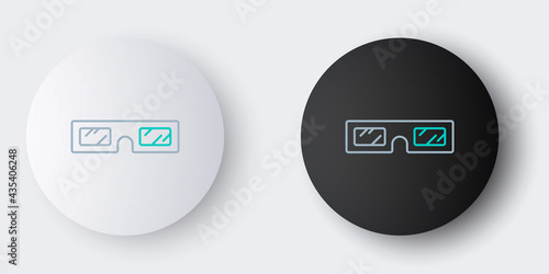 Line 3D cinema glasses icon isolated on grey background. Colorful outline concept. Vector