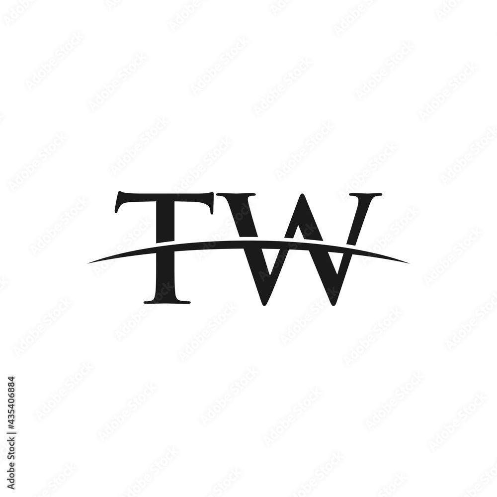 TW initial swoosh horizon, letter logo designs vector TW initial swoosh horizon, letter logo designs vector