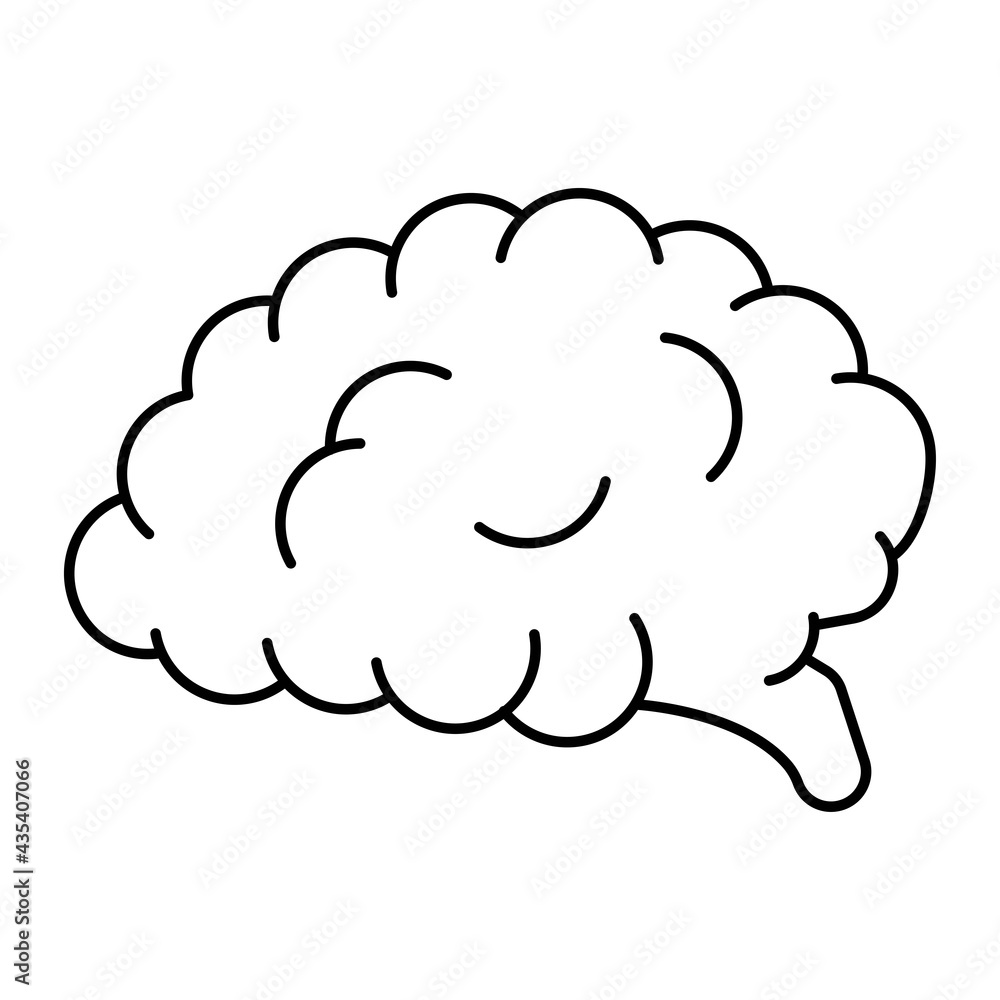 Brain icon, vector illustration in black isolated on white background. Brain icon, vector illustration in black isolated on white background.