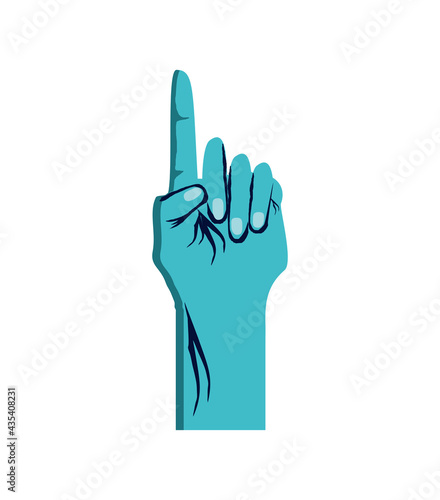 raised hand index finger