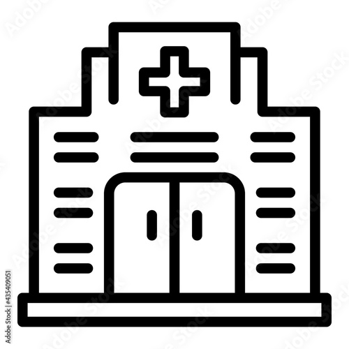 Evacuation hospital icon. Outline Evacuation hospital vector icon for web design isolated on white background