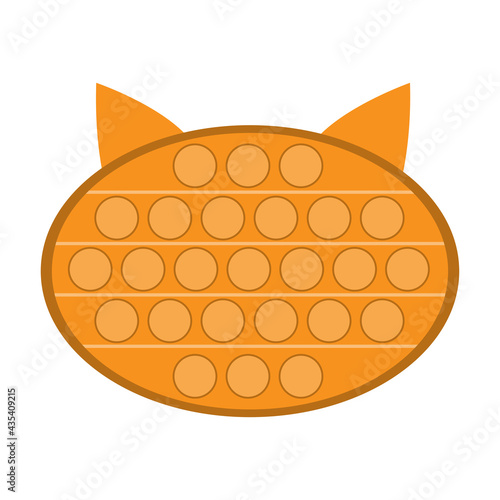 Trendy pop it fidget in cat shape. Vector illustration on white background.