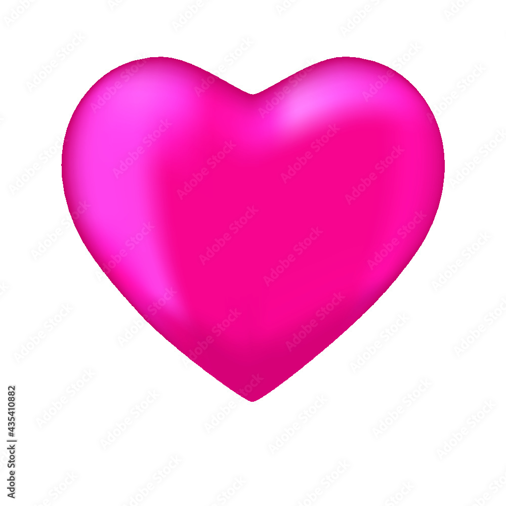 Pink valentine heart  isolated on a white background