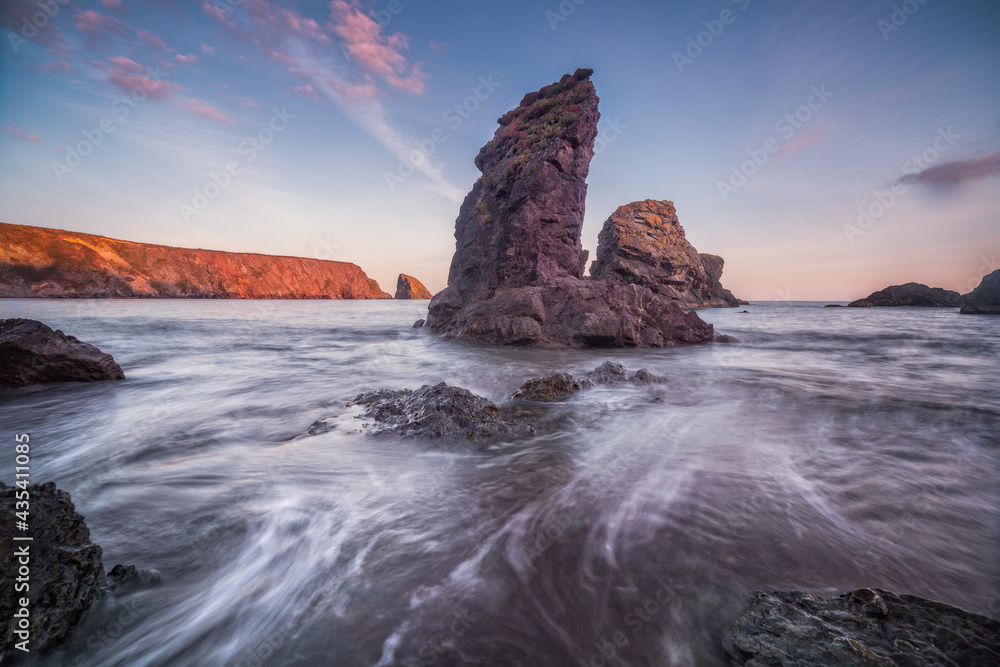 Obraz premium Stunning scenery on the Cooper Coast of Ireland. Coast protected by Unesco for the biodiversity in animals and minerals. Waterford Ireleand Bunmahon