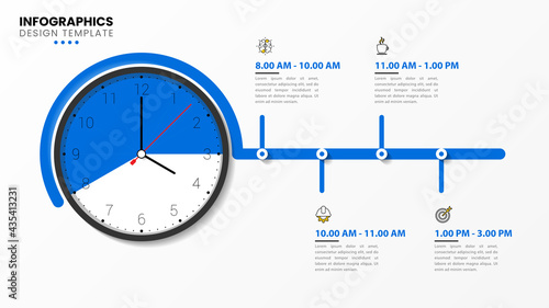Infographic design template. Time organization with 4 steps