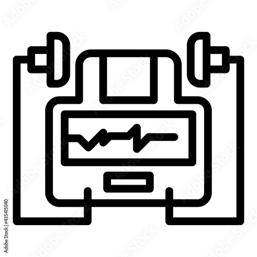 Hospital defibrillator icon. Outline Hospital defibrillator vector icon for web design isolated on white background