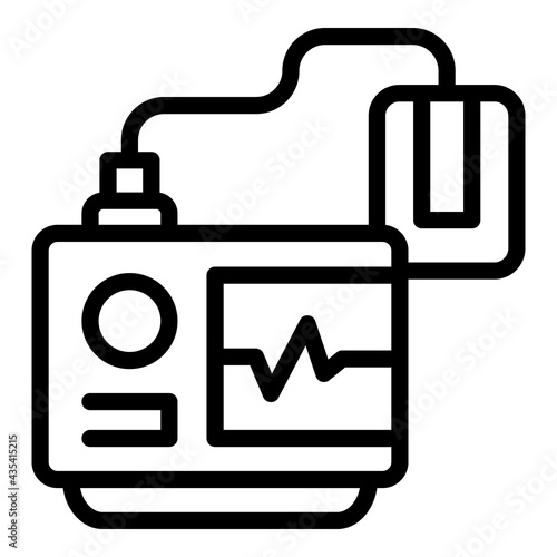 Cardiac defibrillator icon. Outline Cardiac defibrillator vector icon for web design isolated on white background