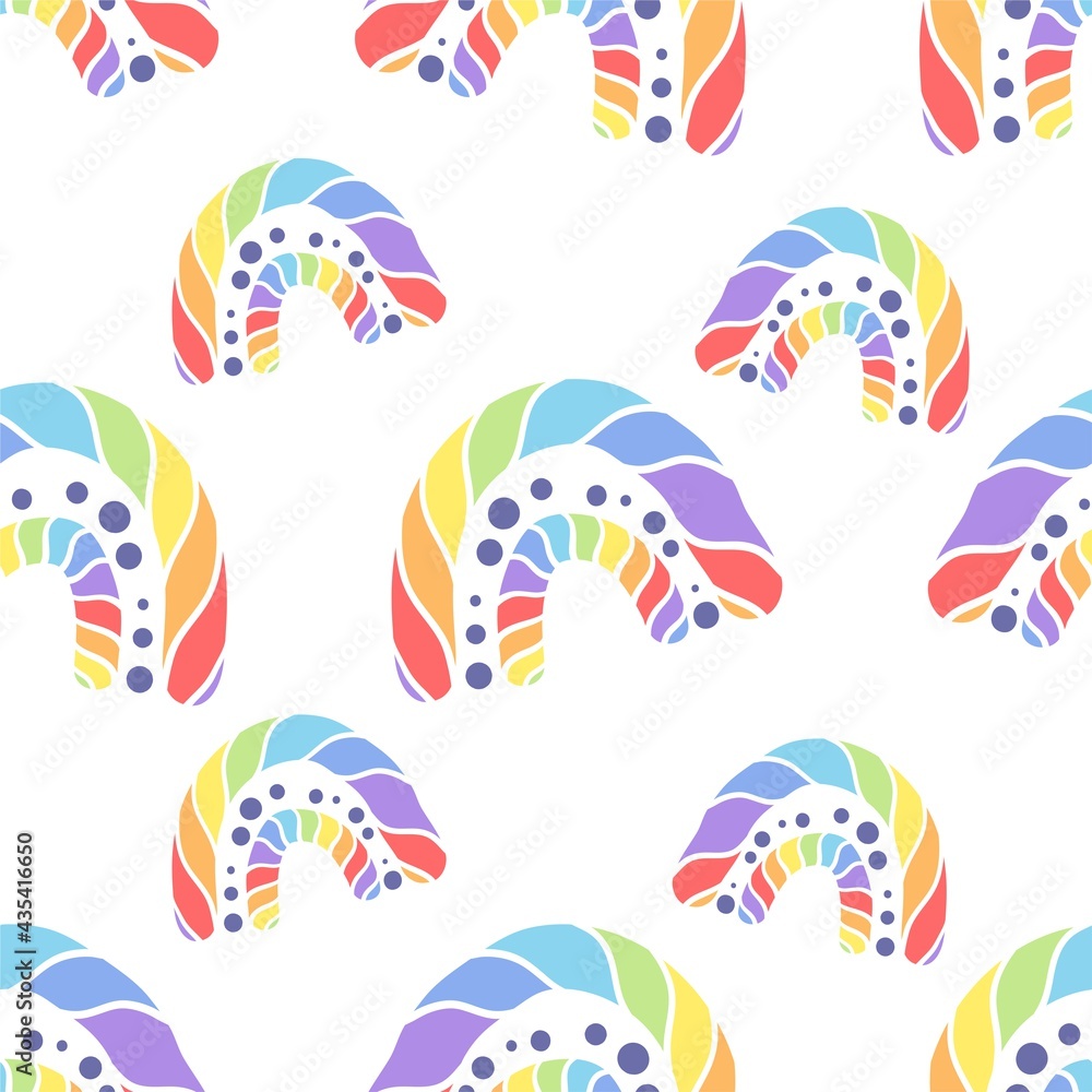 A Boho rainbow. For fabrics, children's rooms, toys, prints, etc. Seamless background.