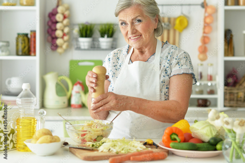 Senior woman chef portrait Senior woman chef portrait