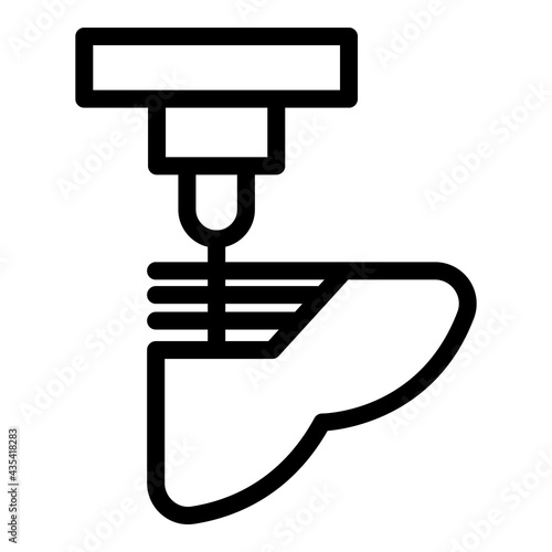 Modeling bioprinting icon. Outline Modeling bioprinting vector icon for web design isolated on white background