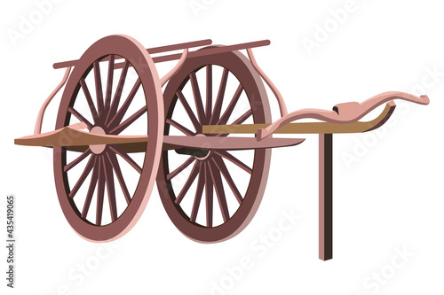 isolated wheel of wooden cart vector design