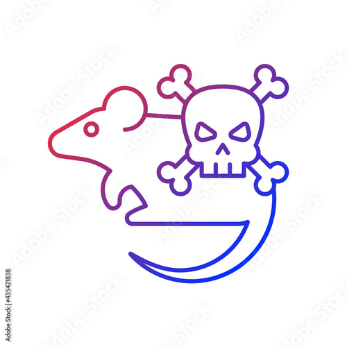 Animals gradient linear vector icon. Mice and rats. Small animals that carry diseases. Zoonotic disease spread. Thin line color symbols. Modern style pictogram. Vector isolated outline drawing