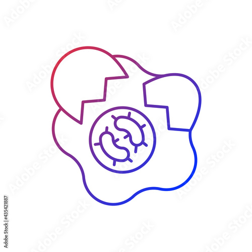 Foodborne disease gradient linear vector icon. Spoilage of contaminated foods. Infectious virus sources. Thin line color symbols. Modern style pictogram. Vector isolated outline drawing