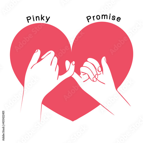 Promise hand sign with heart shape vector