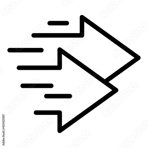 Fast arrows icon. Outline Fast arrows vector icon for web design isolated on white background