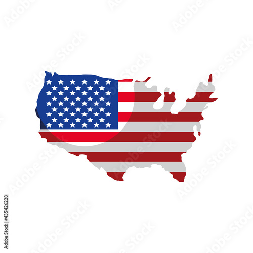 USA flag map