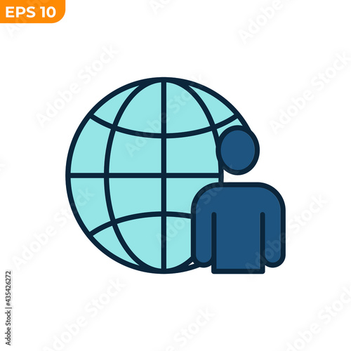 outsource icon. people outsource template for graphic and web design collection logo vector illustration