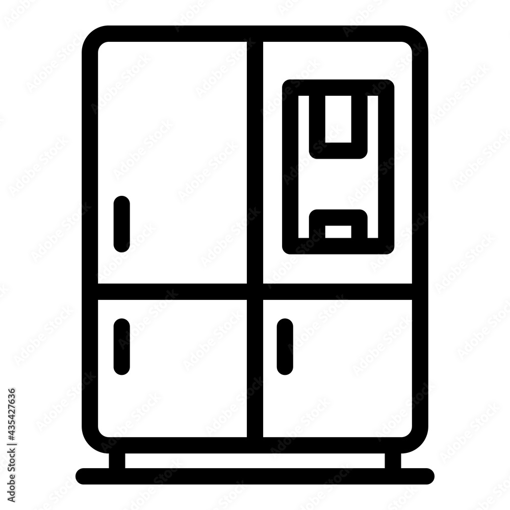 Modern fridge icon. Outline Modern fridge vector icon for web design isolated on white background Modern fridge icon. Outline Modern fridge vector icon for web design isolated on white background