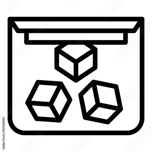 Ice cubes icon. Outline Ice cubes vector icon for web design isolated on white background