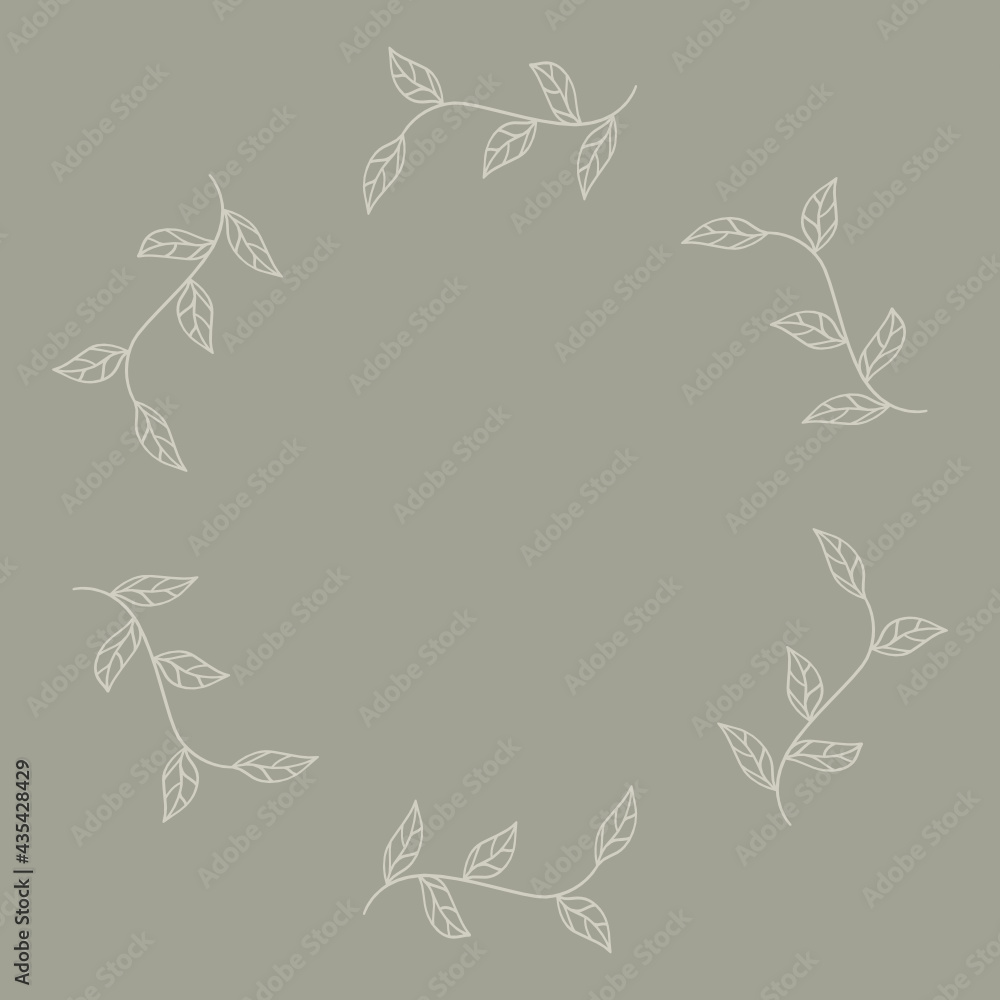 leaves frame, graphic design element