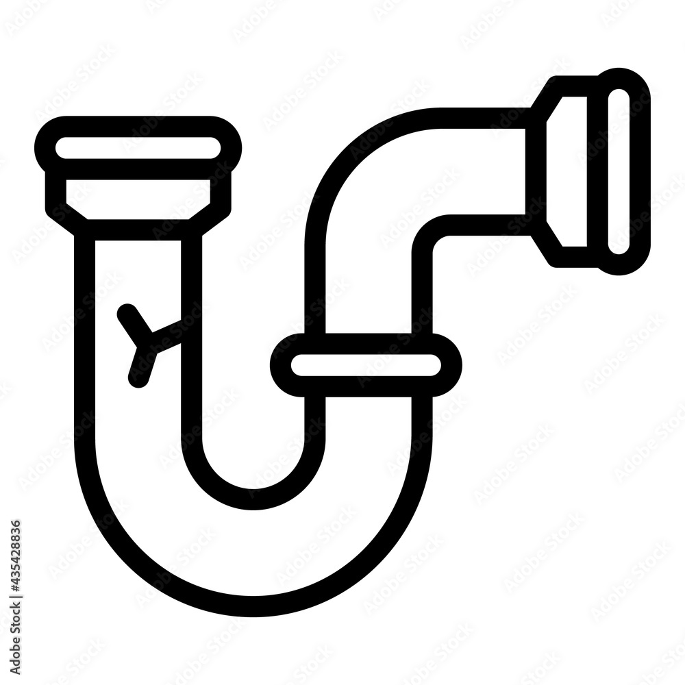 Washing machine pipe icon. Outline Washing machine pipe vector icon for web design isolated on white background Washing machine pipe icon. Outline Washing machine pipe vector icon for web design isolated on white background