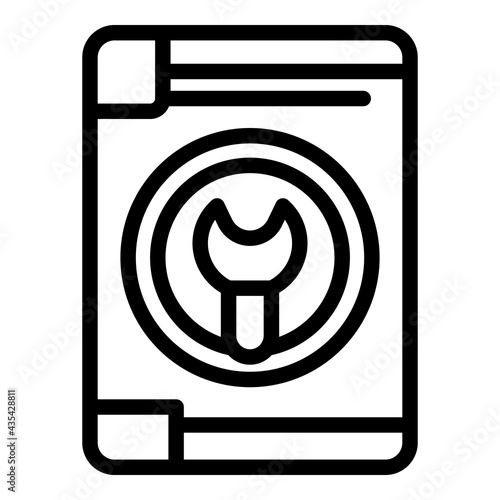 Repair washing machine icon. Outline Repair washing machine vector icon for web design isolated on white background