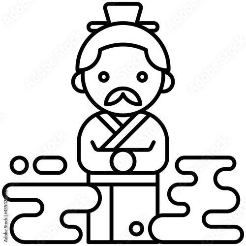 Chinese poet and politician icon Dragon Boat festival related vector