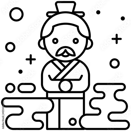 Chinese poet and politician icon Dragon Boat festival related vector