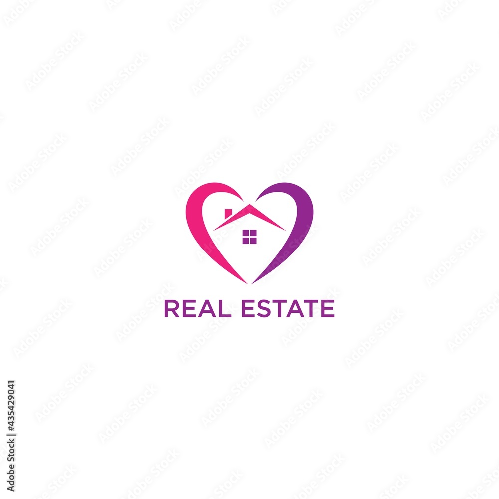 heart and building logo for real estate heart and building logo for real estate