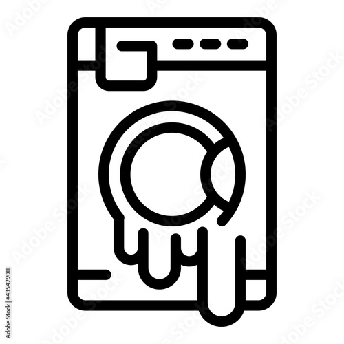 Flowing washing machine icon. Outline Flowing washing machine vector icon for web design isolated on white background