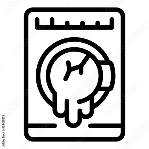 Electric broken washer icon. Outline Electric broken washer vector icon for web design isolated on white background