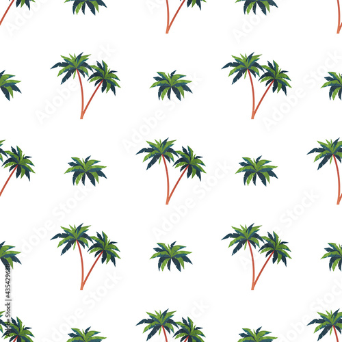 Seamless pattern with palms. Good for murals  textiles  postcards and prints. Vector illustration.