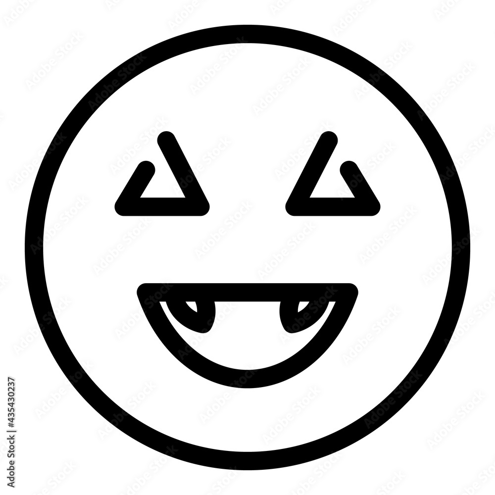 Laugh face icon. Outline Laugh face vector icon for web design isolated on white background Laugh face icon. Outline Laugh face vector icon for web design isolated on white background