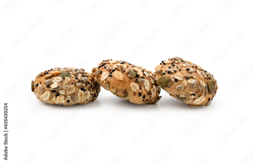 Bread whole or bun grain on white background Bread whole or bun grain on white background