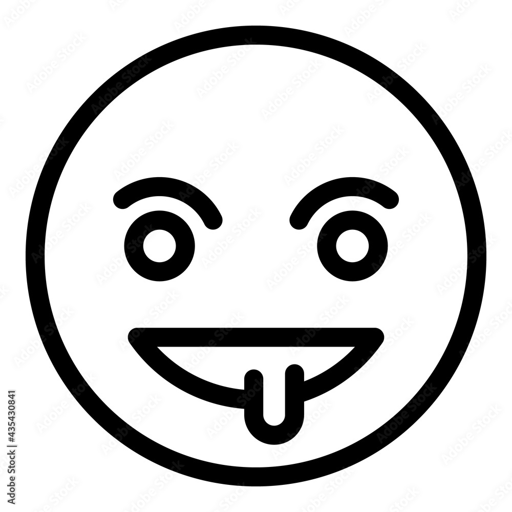 Evil emoji icon. Outline Evil emoji vector icon for web design isolated on white background