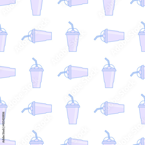 Vector slush drink isolated icon. Cartoon ice cup (Frozen Drink). Emoji clipart drawing of tropical smoothie shake.