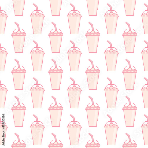 Vector slush drink isolated icon. Cartoon ice cup (Frozen Drink). Emoji clipart drawing of tropical smoothie shake.