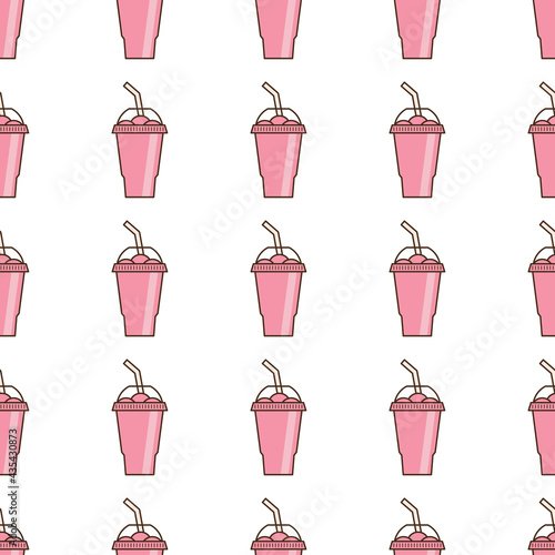 Vector slush drink isolated icon. Cartoon ice cup (Frozen Drink). Emoji clipart drawing of tropical smoothie shake.