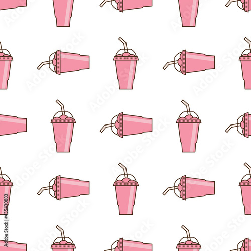 Vector slush drink isolated icon. Cartoon ice cup (Frozen Drink). Emoji clipart drawing of tropical smoothie shake.