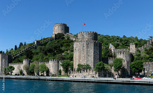 Rumeli Fort at Istanbul, Turkey on a sunny day as seen from the Bosphorus