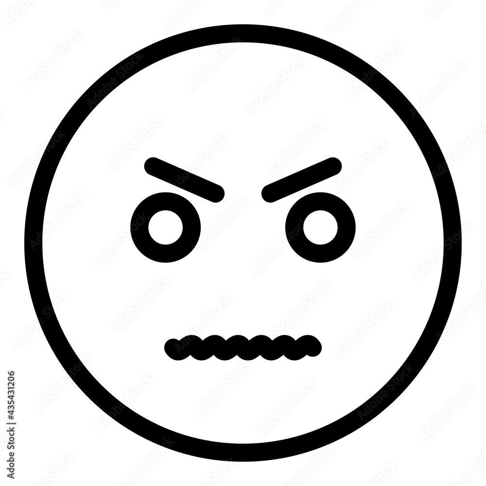 Angry emoji icon. Outline Angry emoji vector icon for web design isolated on white background Angry emoji icon. Outline Angry emoji vector icon for web design isolated on white background