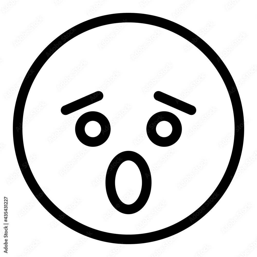 Fearful face icon. Outline Fearful face vector icon for web design isolated on white background Fearful face icon. Outline Fearful face vector icon for web design isolated on white background
