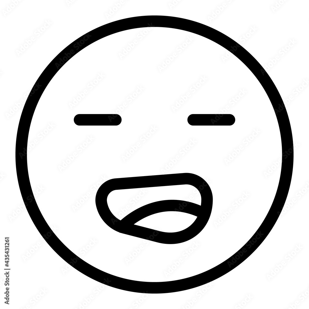Weary face icon. Outline Weary face vector icon for web design isolated on white background Weary face icon. Outline Weary face vector icon for web design isolated on white background