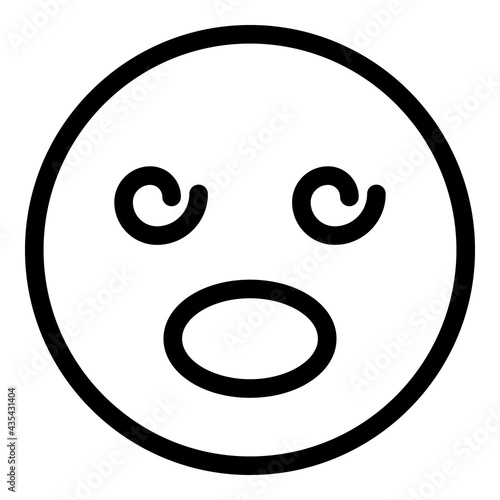 Suffering face icon. Outline Suffering face vector icon for web design isolated on white background