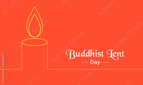 Buddhist Lent Day Candle Line Vector