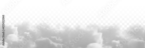 Vector realistic isolated cloud sky for template decoration and covering on the transparent background. Concept of storm and cloudscape.