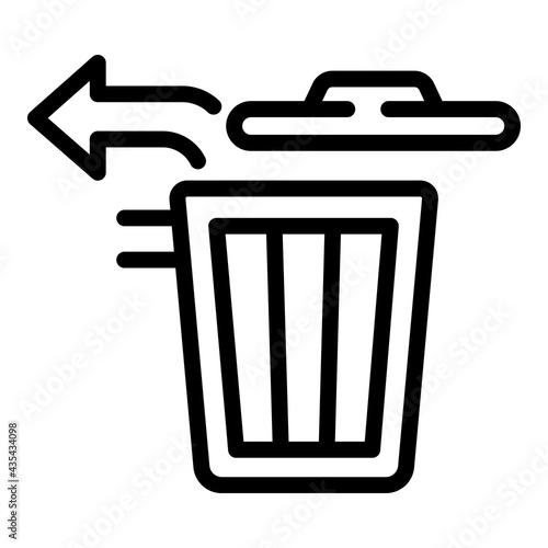 Restore trash bin icon. Outline Restore trash bin vector icon for web design isolated on white background