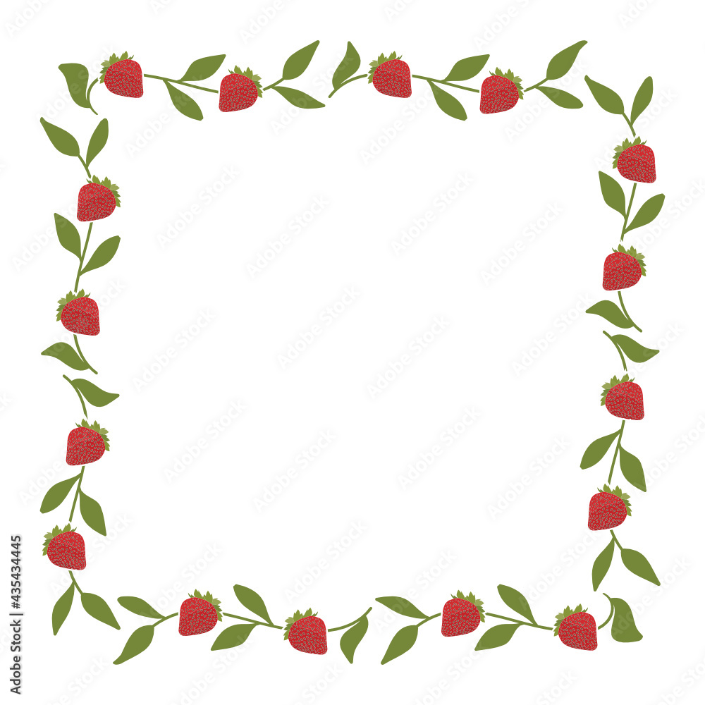frame with strawberries frame with strawberries