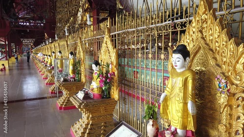 Buddisht Shrines at Chauk Htat Kyi Pagoda (Reclining Buddha) in Yangon Myanmar photo